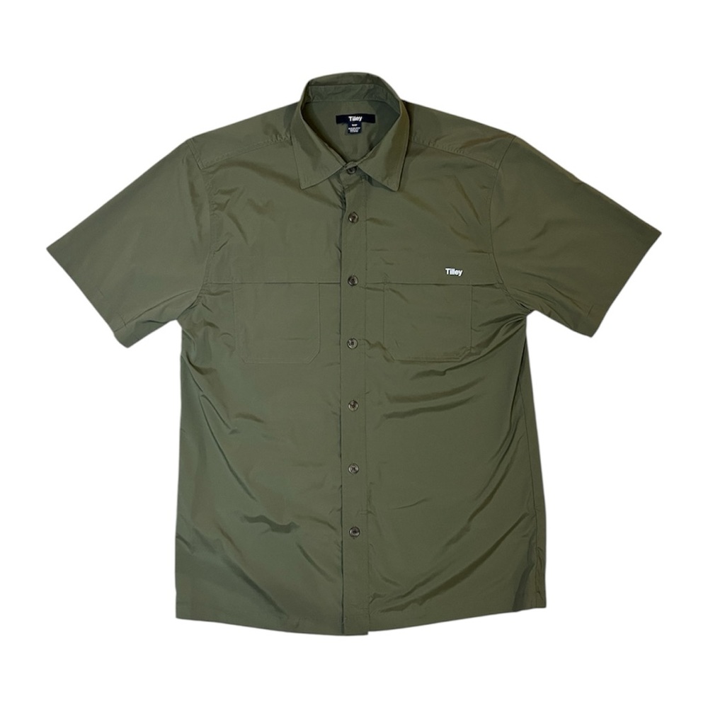 TILLEY Men's Green Lightweight Tech Casual Button Down Shirt